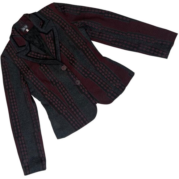 Daka Style (?) Vintage Wool Tweed Brocade Patchwork Tailored Blazer : M - Picture 1 of 5